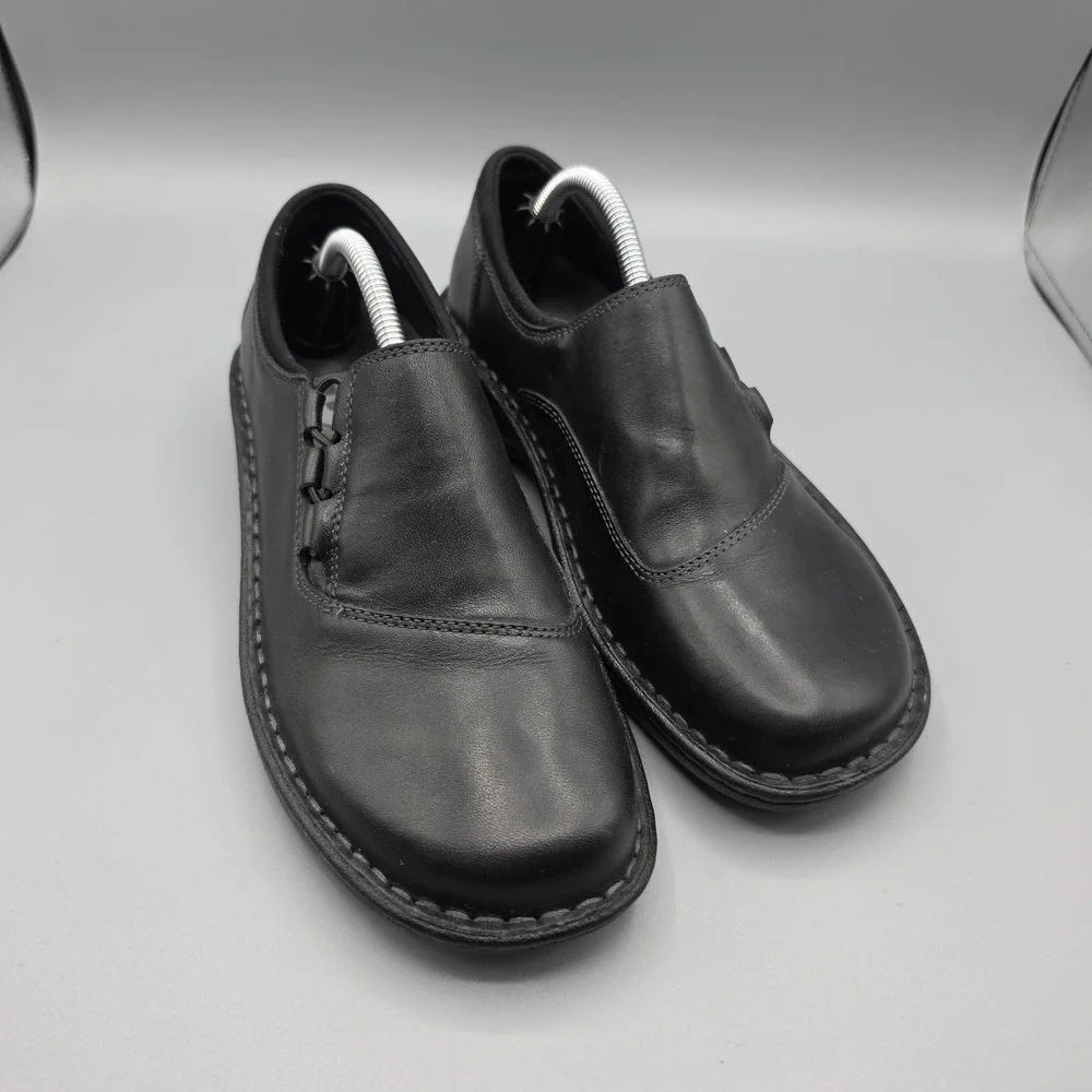 Merrell Tetra Twist Shoes Womens‎ 8 Black Leather Loafers Comfort Flat Casual